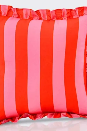 Affaire À Saisir Coussin à rayures 'Cleranne' rose et rouge